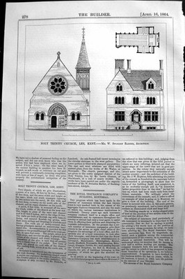 Alte 1864 Baumeister Heilige Dreifaltigkeit Kirche Ee Kent Schwinden Barber Architekt viktorianisch