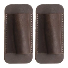 2pcs Leather Knife Sheath 4.72" x 2.24" Genuine Leather for Outdoors, Deep Brown
