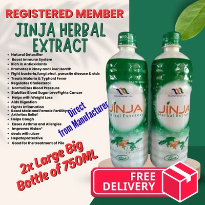 2 Large Bottle of 750ML JINJA HERBAL EXTRACT HEALTH DRINK ORIGINAL Registered UK