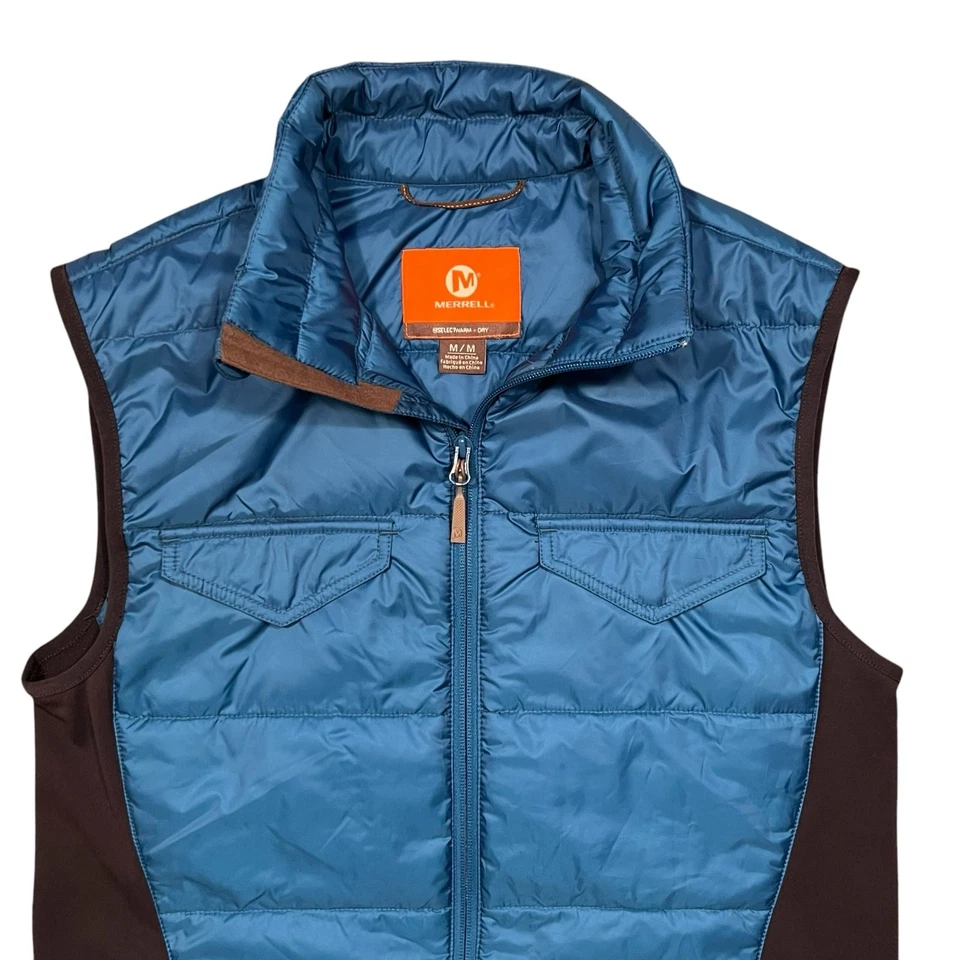 Merrell Select Warm + Dry Blue Black Insulated Water Repellent Vest Mens Medium - Image 4 of 4