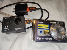 Sony Cybershot 8.1 Meg Pixel  & Akaso 4k Ultra HD (AS IS ) DONT KNW IF THEY WORK