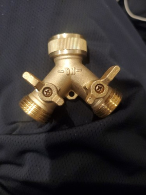 #ad heavy duty brass 2 way garden tap splitter y hose splitter 3 4quot; hose connect $13.99