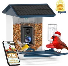 Bird Feeder with Camera - 2K HD, Solar Powered, Includes 64GB TF Card	