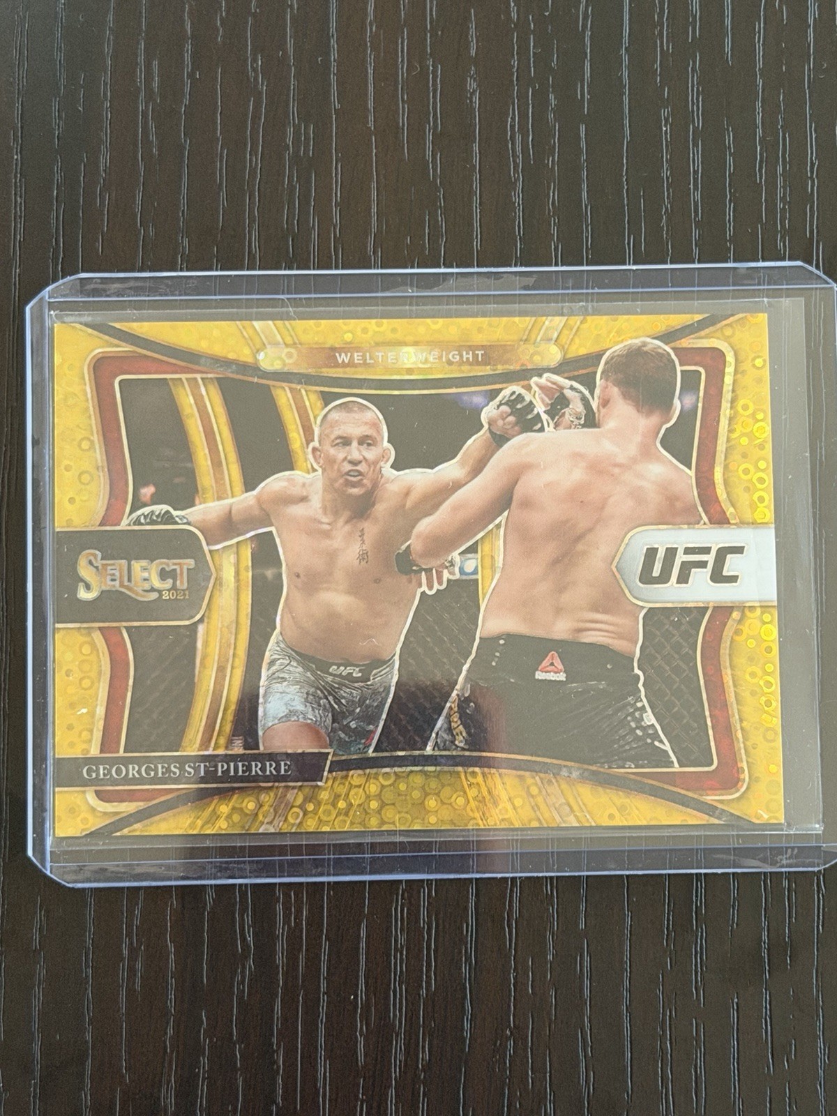 GEORGES ST PIERRE 2021 Panini Select UFC 3/10 Gold Disco Prizm  Premier Select