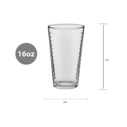 Juego de 8 vasos apilables transparentes elegantes duraderos Gallant Glass nuevos - Imagen 3 de 5