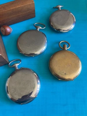 Horlogerie Ancienne Lot 4X Boitiers Montre Gousset - Photo 1/4