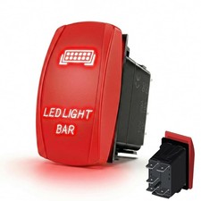 LED Light Bar Rocker Switch 5Pin Laser On/Off LED Light 20A/12V 10A/24V Toggl...