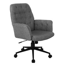 Techni Mobili Executive Modern Upholstered Tufted Office Chair with Arms, Reg...
