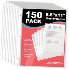 150 Pack Sheet Protectors 8.5 x 11 inch Clear Page Protectors for 3 150Pack