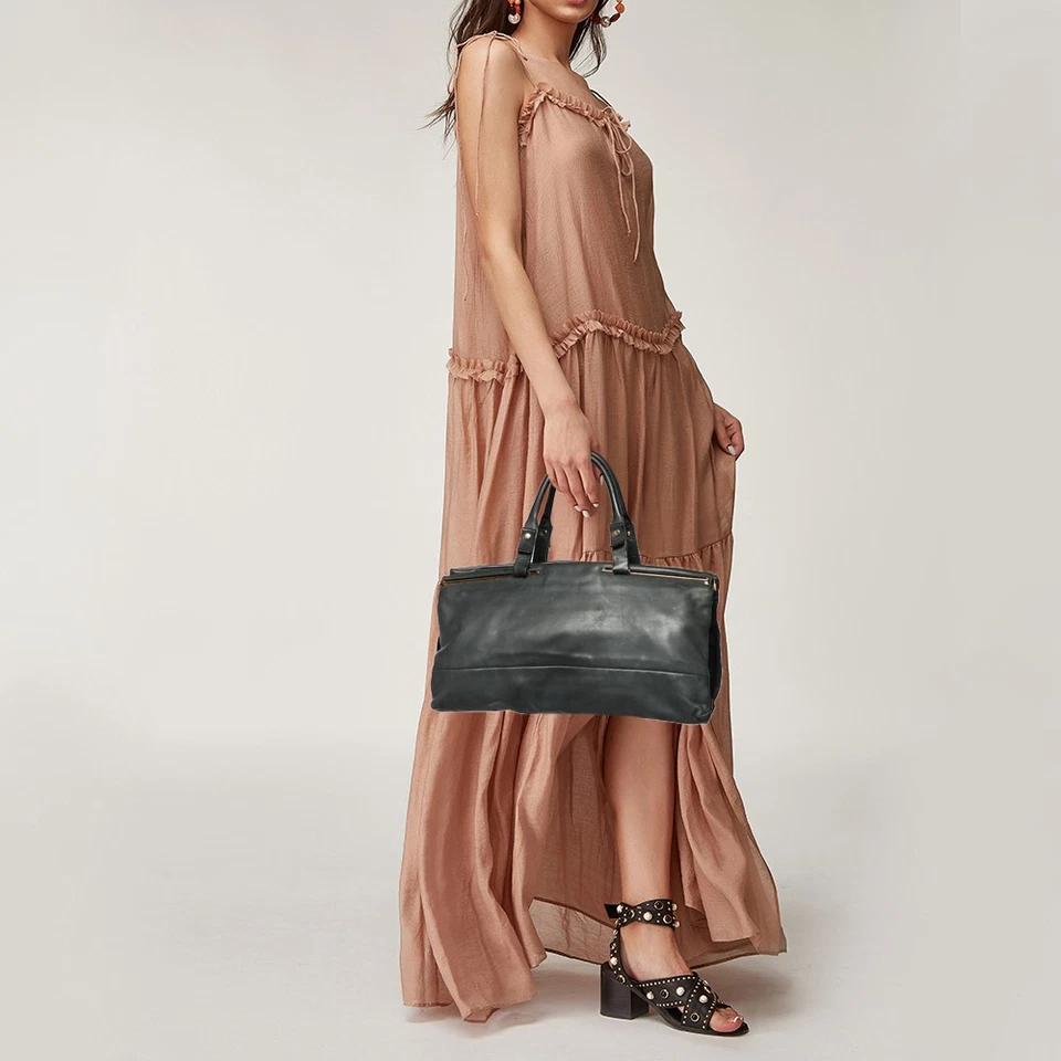 Cartera de cuero Lanvin gris oscuro/negro Foto 2 de 4