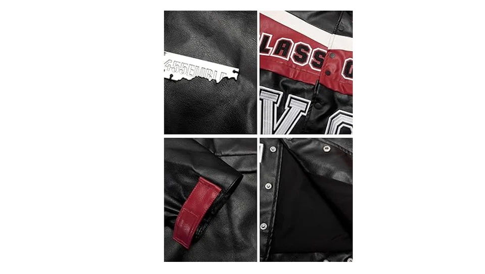 Aelfric Eden женщин искусственной кожи куртка Y2k VG гоночная куртка большого размера, S - Изображение 2 из 4