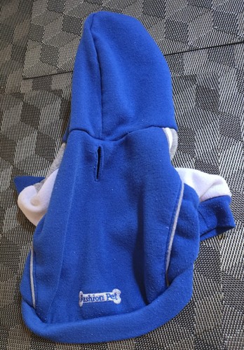 Shionpet Dog Blue and White Hooded Jacket; Size Small