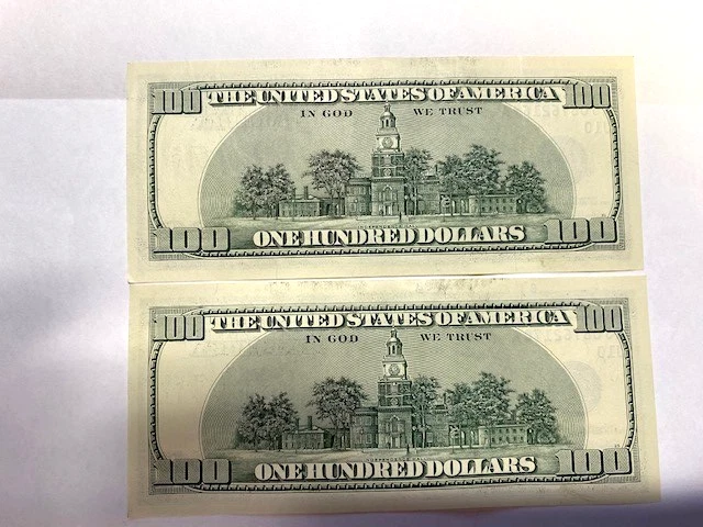 Series 2006 $100 FRN KJ 06762169 & 2170 Old Currency P10002 - Image 2 of 2