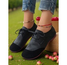 Women's Soft Wide Toe Flat Shoes, Comfortable Casual Style