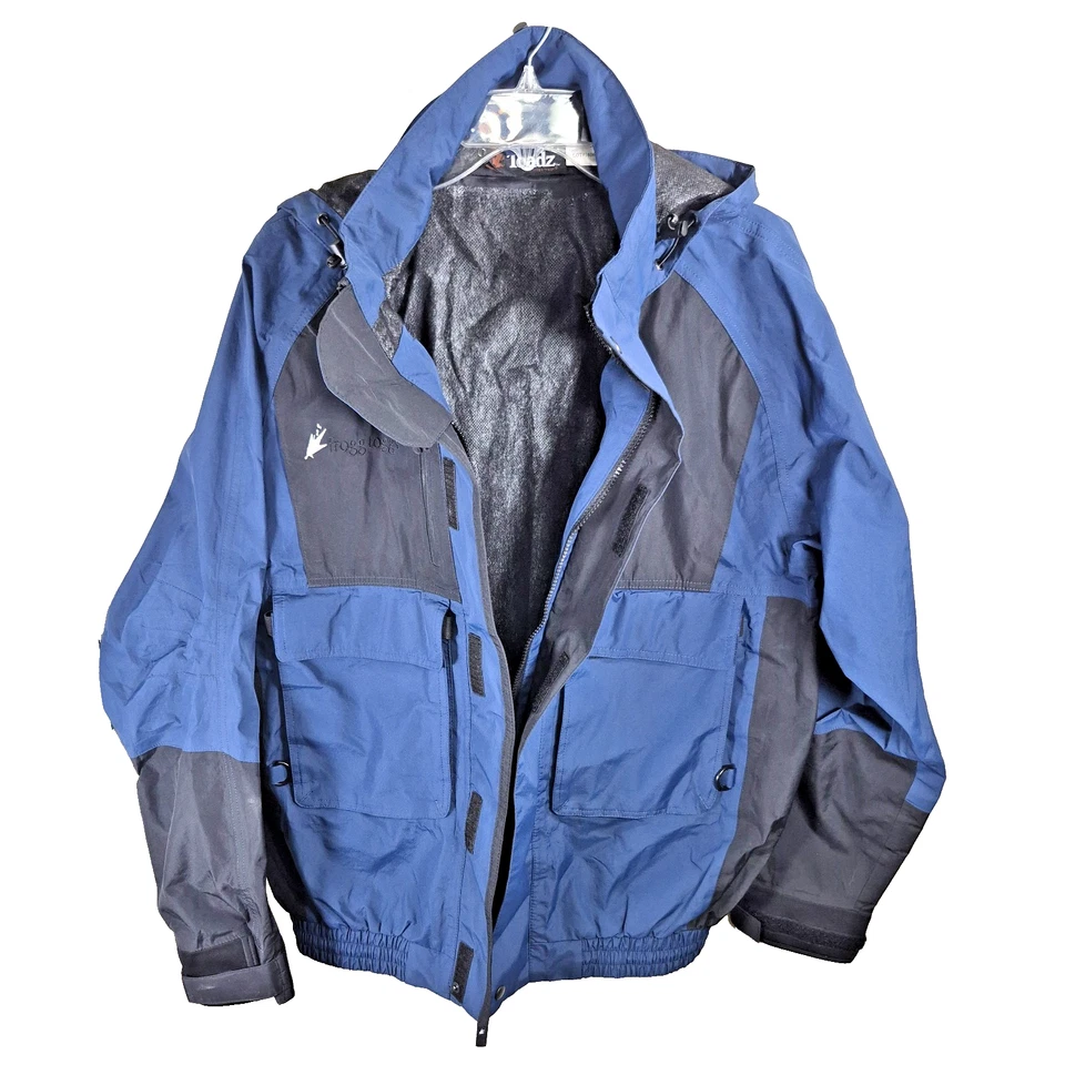 Chaqueta Frogg Toggs Talla Mediana Azul NT6201 Toadz Paquete Deportivo Capucha Impermeable  Foto 2 de 4