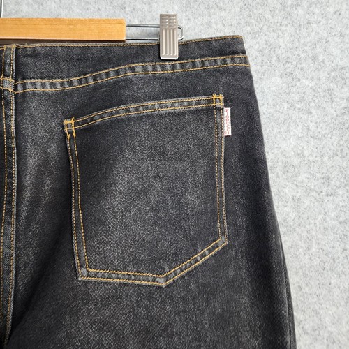 Fiorucci Black Jeans Denim Size 16 90's Vintage Retro Flare Zip Fly  - Picture 9 of 10