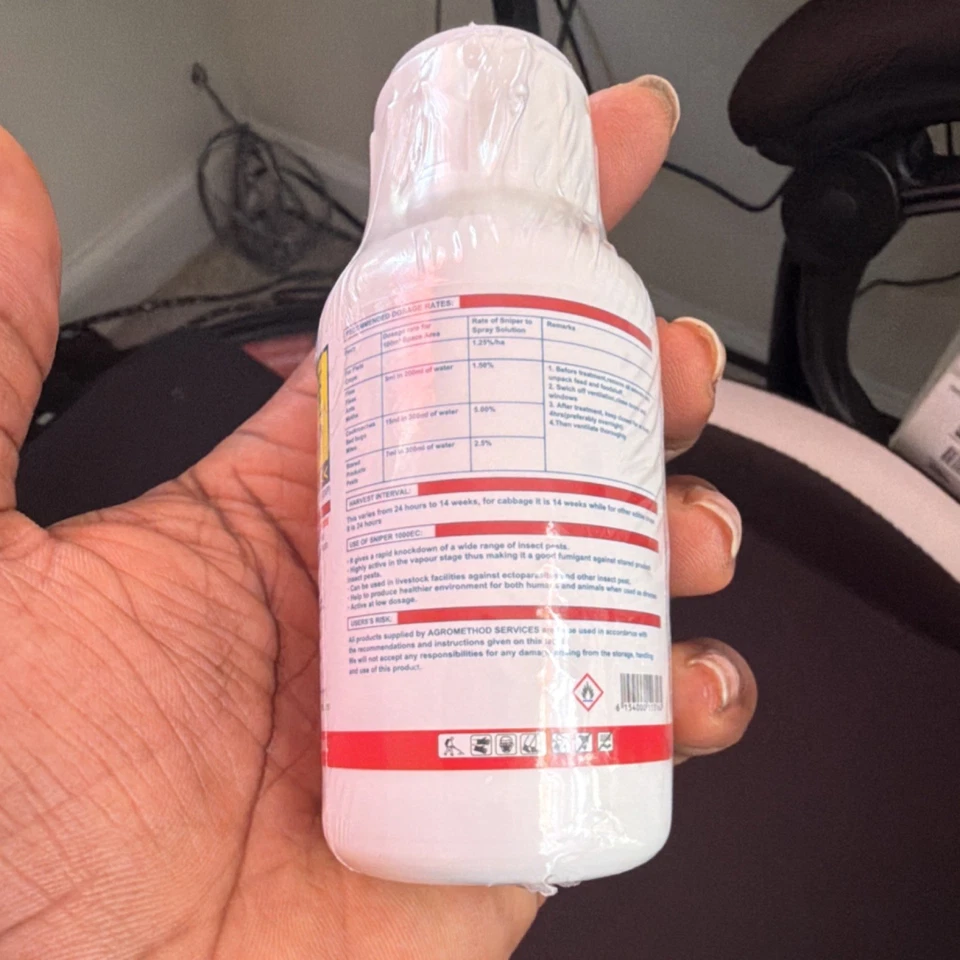 Sniper 1000EC DDVP Insecticide 100ml Plastic Bottle for Insects - Image 2 of 4