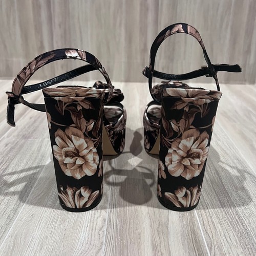 Express Floral Rosette Plateau Heels Knöchelriemen Chunky High Heel Sandalen Gr. 7 - Bild 3 von 9