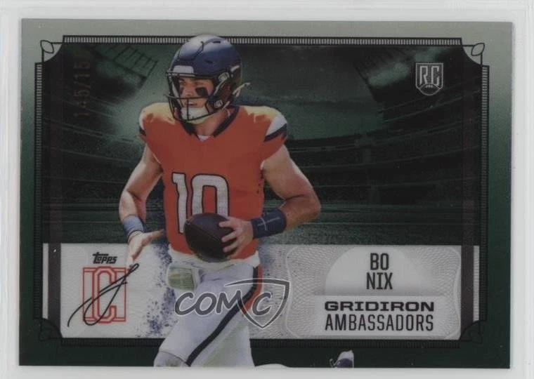 Bo Nix Topps Signature Class Gridiron Ambassadors #GA4 Green