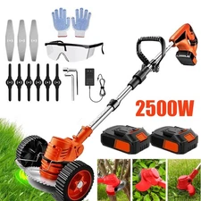 Cordless Weed Eater Electric Brush Cutter Lawn Edger Grass String Trimmer 2500W
