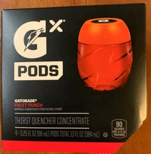 Gatorade 3.25oz GX Glacier Pod (pack4- PODS ONLY) Fruit Punch
