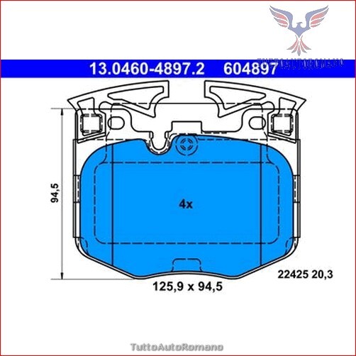 604897 Kit pastiglie pattini freno Ate Anteriore per BMW 3 G20 G80 G28 M340 330