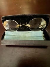 Vintage 1880-1920 Pince Nez Spectacles With Case