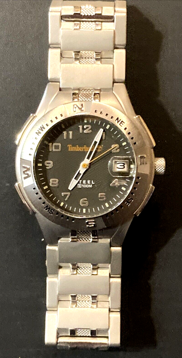 Mens Timberland Watch 75048g Stainless Steel Water Resistant 100M