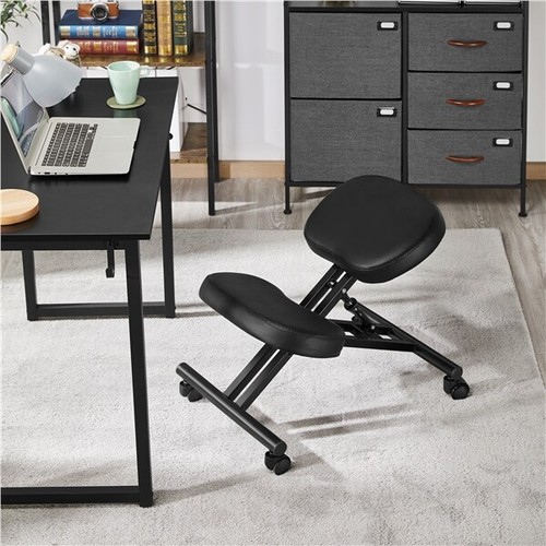 Ergonomic Kneeling Chair Adjustable Posture Chair Stool with Angled Seat Black - Picture 2 of 12