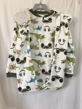 New Carter's Kid Boys 1-Piece Animals Fleece Footie Pajamas White/green 12,14