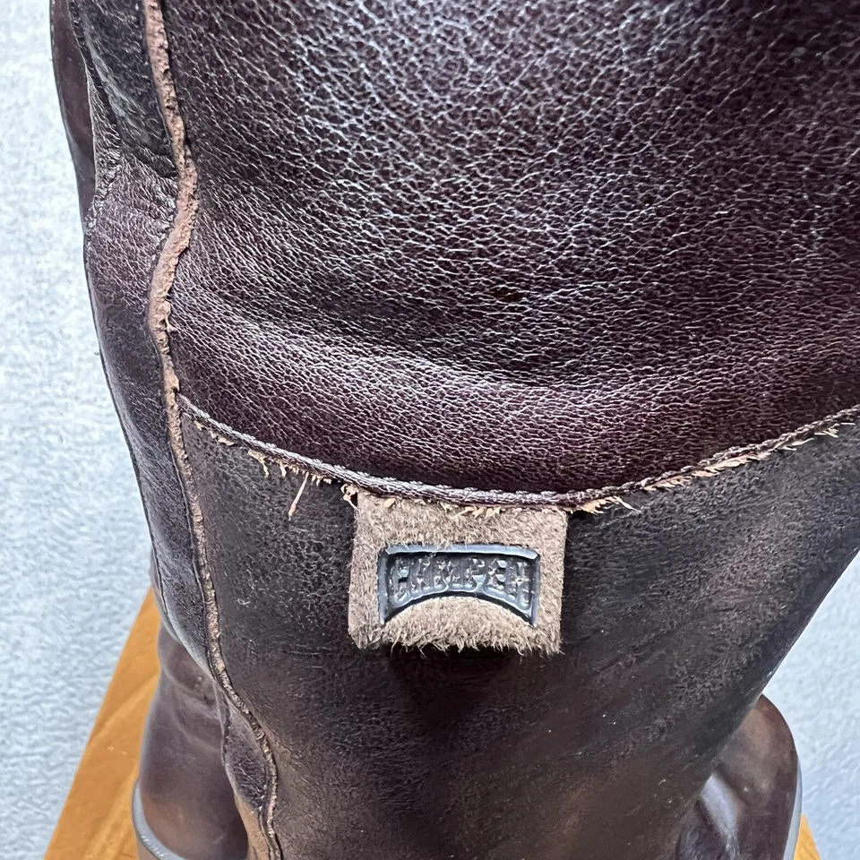 Botas de montar Camper para mujer 5,5/36 zapatos cuero marrón cómodo tirar hasta la rodilla Foto 4 de 4
