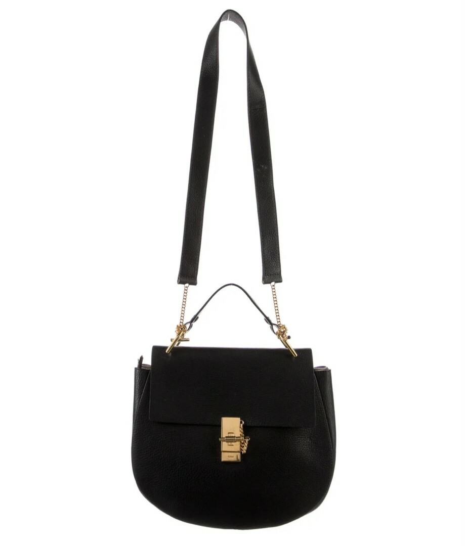 Chloe Drew Crossbody Black Leather Gem