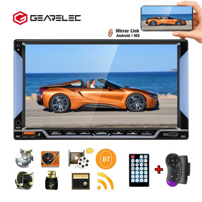 7'' Car Radio Stereo MP5 Player Bluetooth USB AUX Audio Phone Screen Mirror 2 DIN
