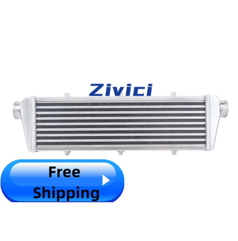 27x9x3in Universal Aluminum Turbo Intercooler 2.2in Inlet Outlet Tube & Fin