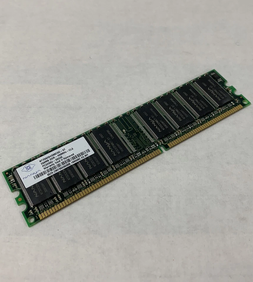 Nanya 256MB DDR-400MHz-CL3 PC3200U-30330 NT256D6t4S88C0G-5T (Lot of 5) - Image 2 of 4