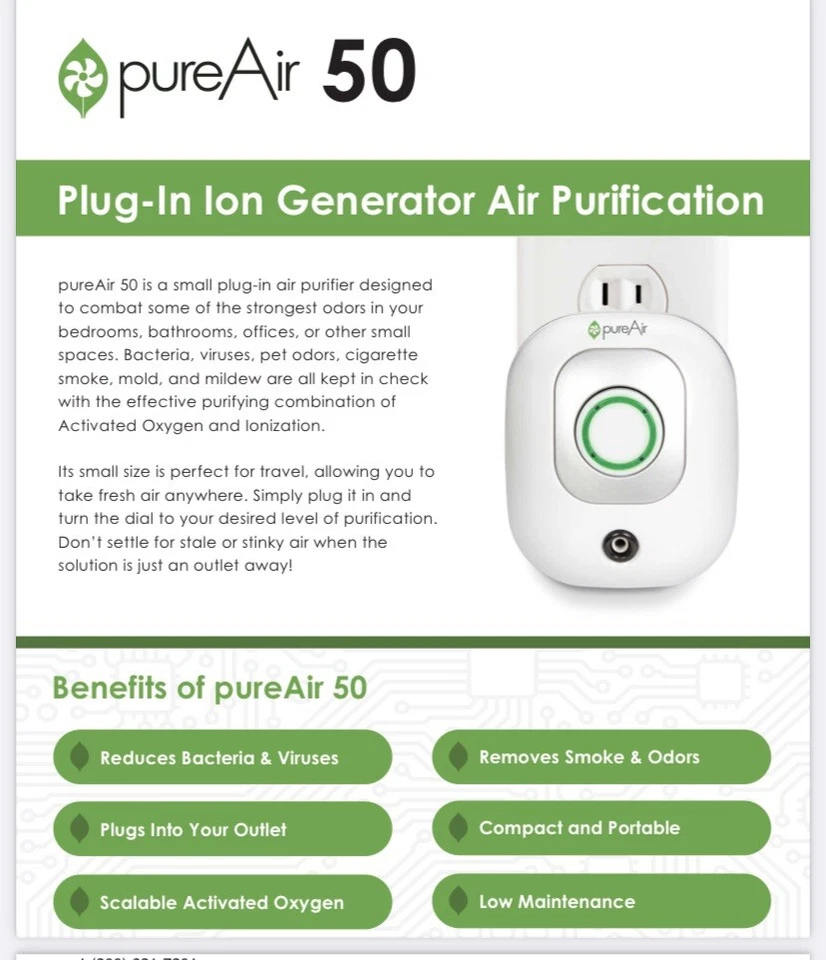 Greentech Environmental pureAir 50 Compact Portable Plug-In Air Purifier 325 - Image 4 of 4