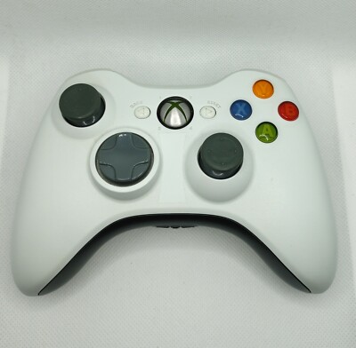 Manette Sans Fil Microsoft Xbox 360 Blanche - Officielle, Bluetooth, Occasion En Bon état