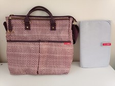 Skip Hop Duo Plum Baby Changing Bag & Mat
