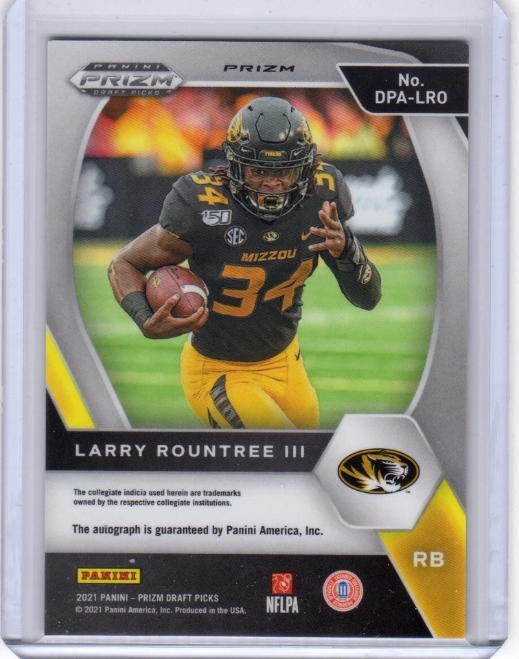 2021 Panini Prizm Draft Picks Larry Rountree III RC #DPA-LRO Red Ice Rookie Auto - Image 2 of 2