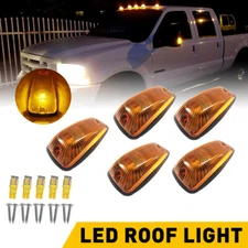 5Pcs Amber Lens LED Cab Roof Marker Lights For 1998-2002 Chevy/GMC Pickup Trucks
