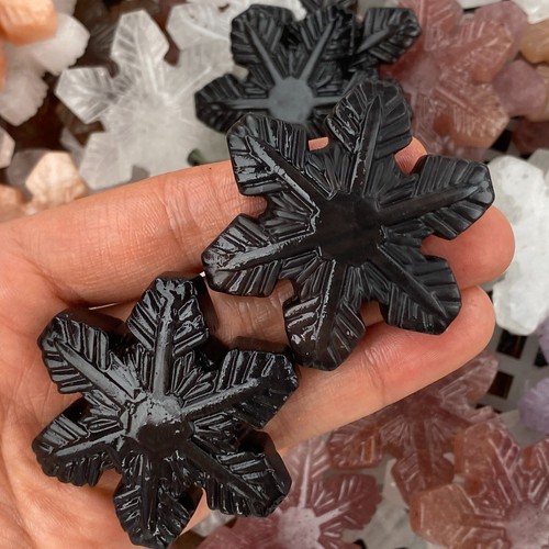 TOP Natural obsidian snow Hand Carved Quartz Crystal Reiki healing 1PC - Bild 2 von 12