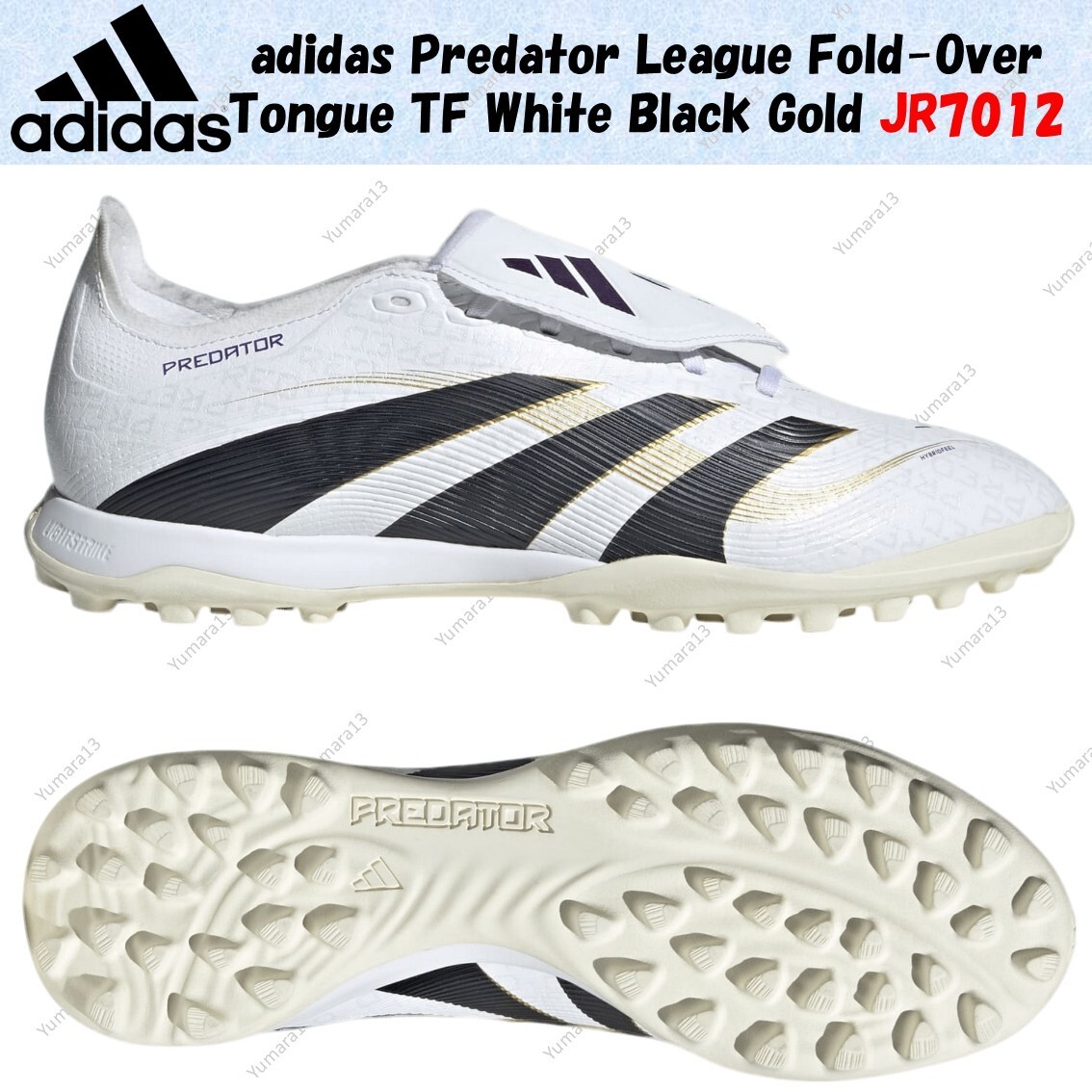 adidas Predator AGホワイト/ブラック adidas Predator Club FG Jr - white/black/gold metalic