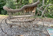 Antique Incredible Victorian Wicker Baby Carriage