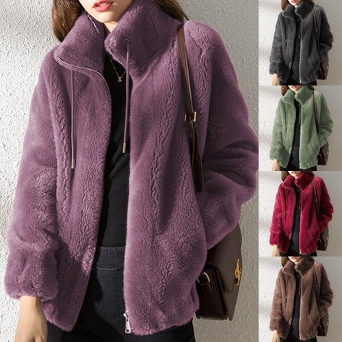 Damas Abrigo Cárdigan Prendas de abrigo Invierno Cálido Manga Larga Mujeres Informal Cuello alto - Imagen 1 de 39