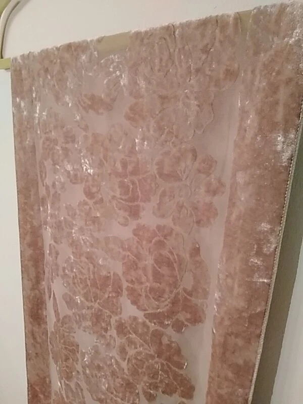 Mujer Bufanda Terciopelo Tostado Diseño Floral Poliéster Rayón Hecho en Corea De Colección 60"x13" Foto 2 de 4