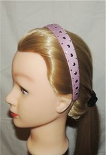 Ladies Girl's Rhinestone/Rhinestud Faux Suede Pink Hairband "New"
