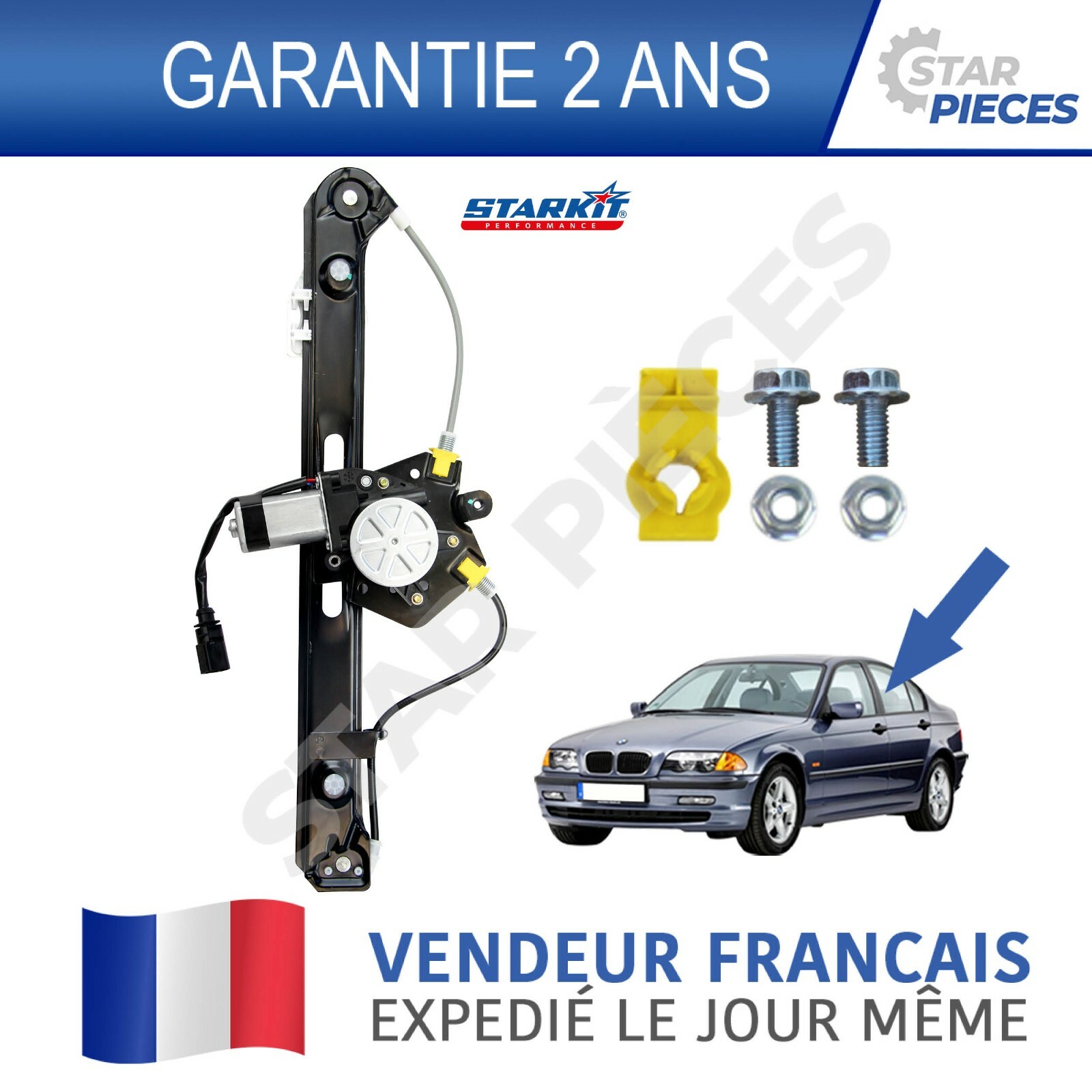 Lève-vitre arrière gauche bloqué pour BMW E46 mécanisme électrique complet de remplacement