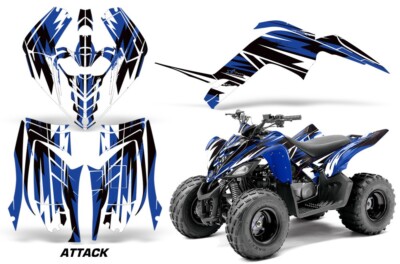 Graphics kit Sticker Decal Wrap for Yamaha Raptor 90 ATTACK - BLUE