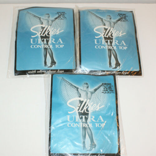Lot of 3 Silkies Ultra Control Top Pantyhose Size X Tall Off Wite Ivory 030409 - Afbeelding 1 van 8