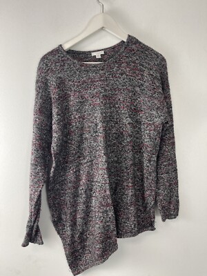J Jill Sweater Womens Medium Wool Cashmere Gray Purejill Pullover A11